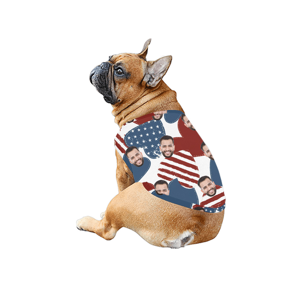 Custom Face American Hearts 4th Of July Matching Family Hawaiian Outfits