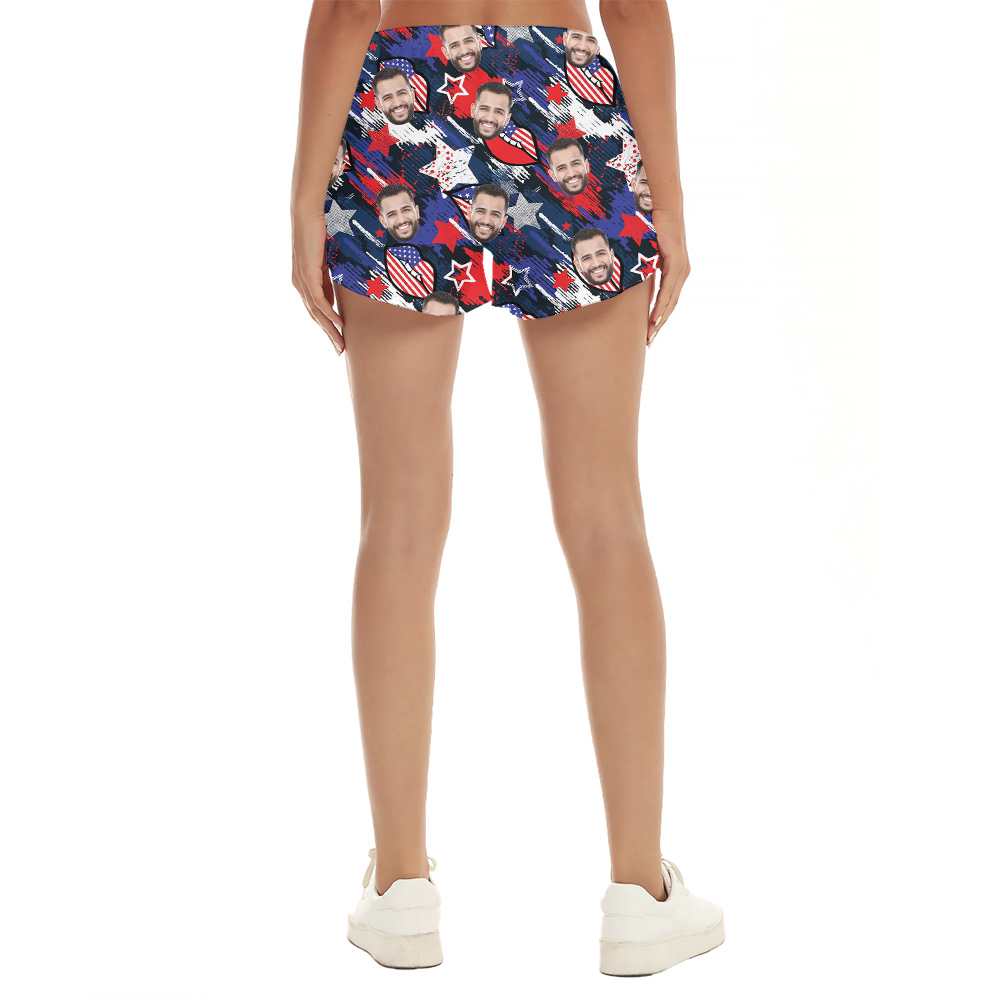 Funny Custom Face 4th Of July Women's Summer Shorts