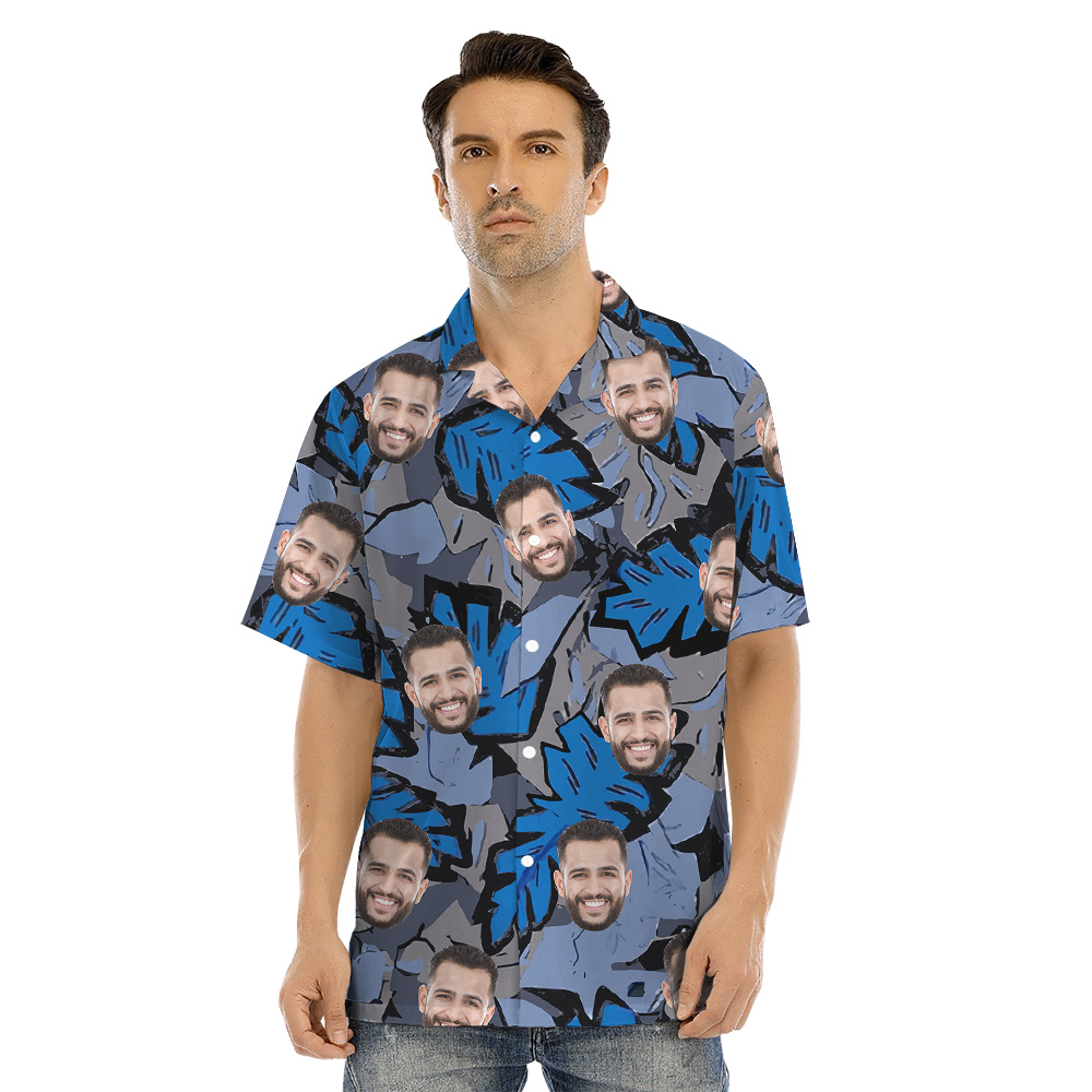 Custom Face 4th Of July Blue Matching Family Tropical Outfits