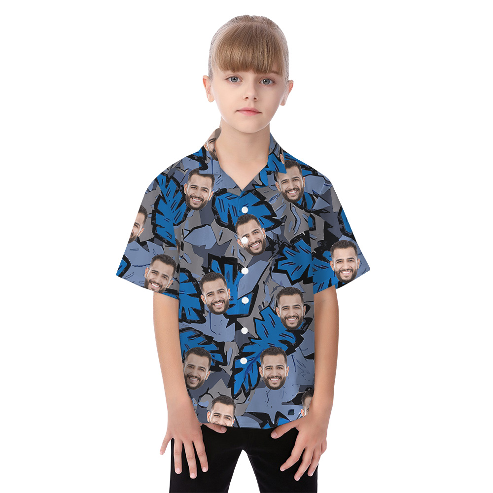 Custom Face 4th Of July Blue Matching Family Tropical Outfits