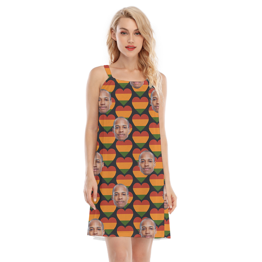 Independence Heart Pattern Hula Cami Dress Custom Multiple Faces - variant image 1