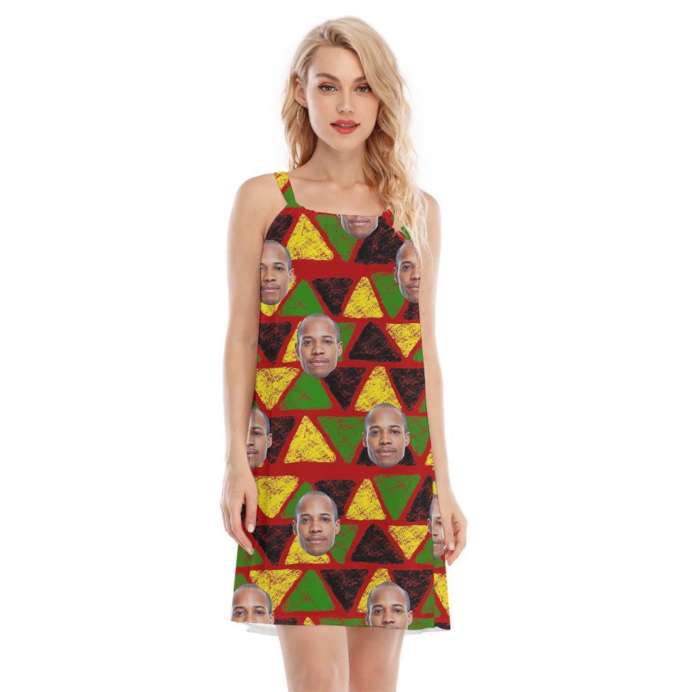 19th June Hawaiian Cami Dress Custom Multiple Faces - variant image 1