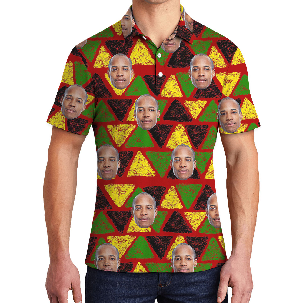 19th June Independence Hula Men Polo Shirt Custom 1-4 Faces - variant image 1
