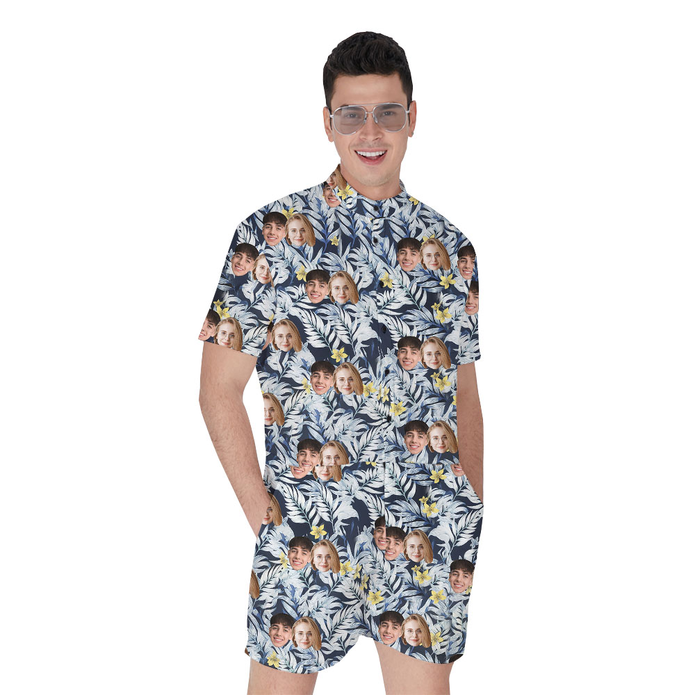 Custom Tropical And 1-5 Faces Men's Romper - variant image 1