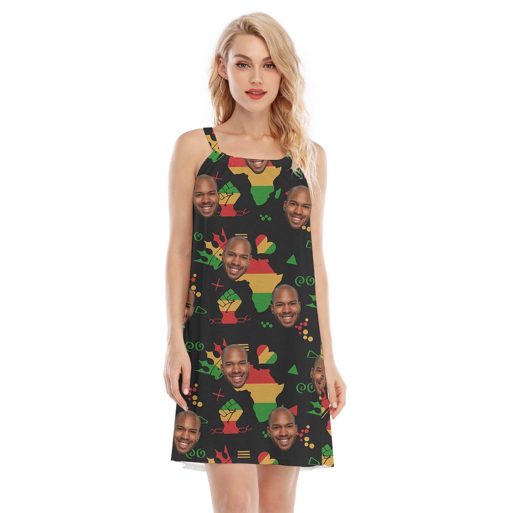 Custom Faces Juneteenth Independence Day Aloha Cami Dress - variant image 1
