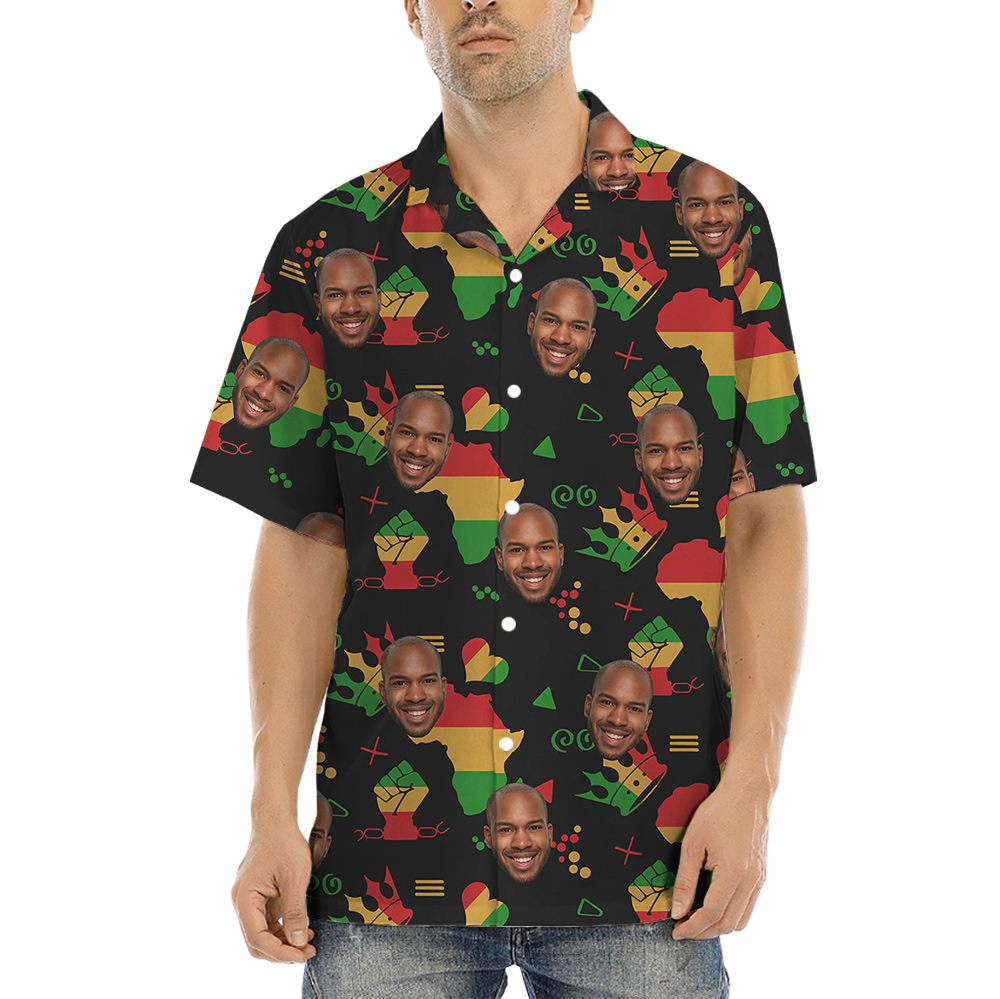 Custom 1-4 Faces 19th June Freedom Hawaiian Men Shirt - variant image 1