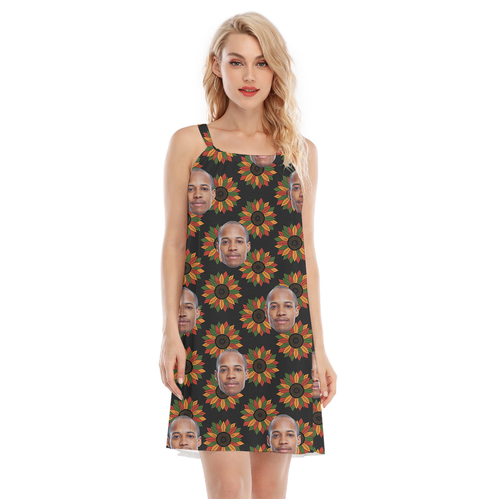 Custom 1-4 Faces Juneteenth Hawaiian Cami Dress - variant image 1