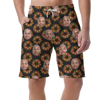 Custom 1-4 Faces Hawaiian Men Short for Juneteenth