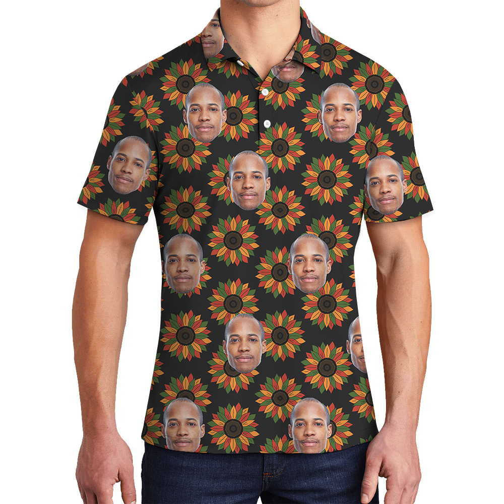 Juneteenth Hawaiian Polo Shirt for Men with 1-4 Custom Faces - variant image 1