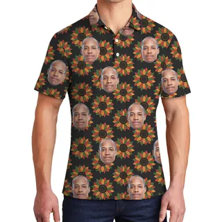 Juneteenth Hawaiian Polo Shirt for Men with 1-4 Custom Faces
