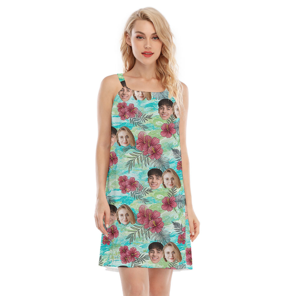 Custom 1-5 Face Cami Dress With Vintage Floral Print - variant image 1