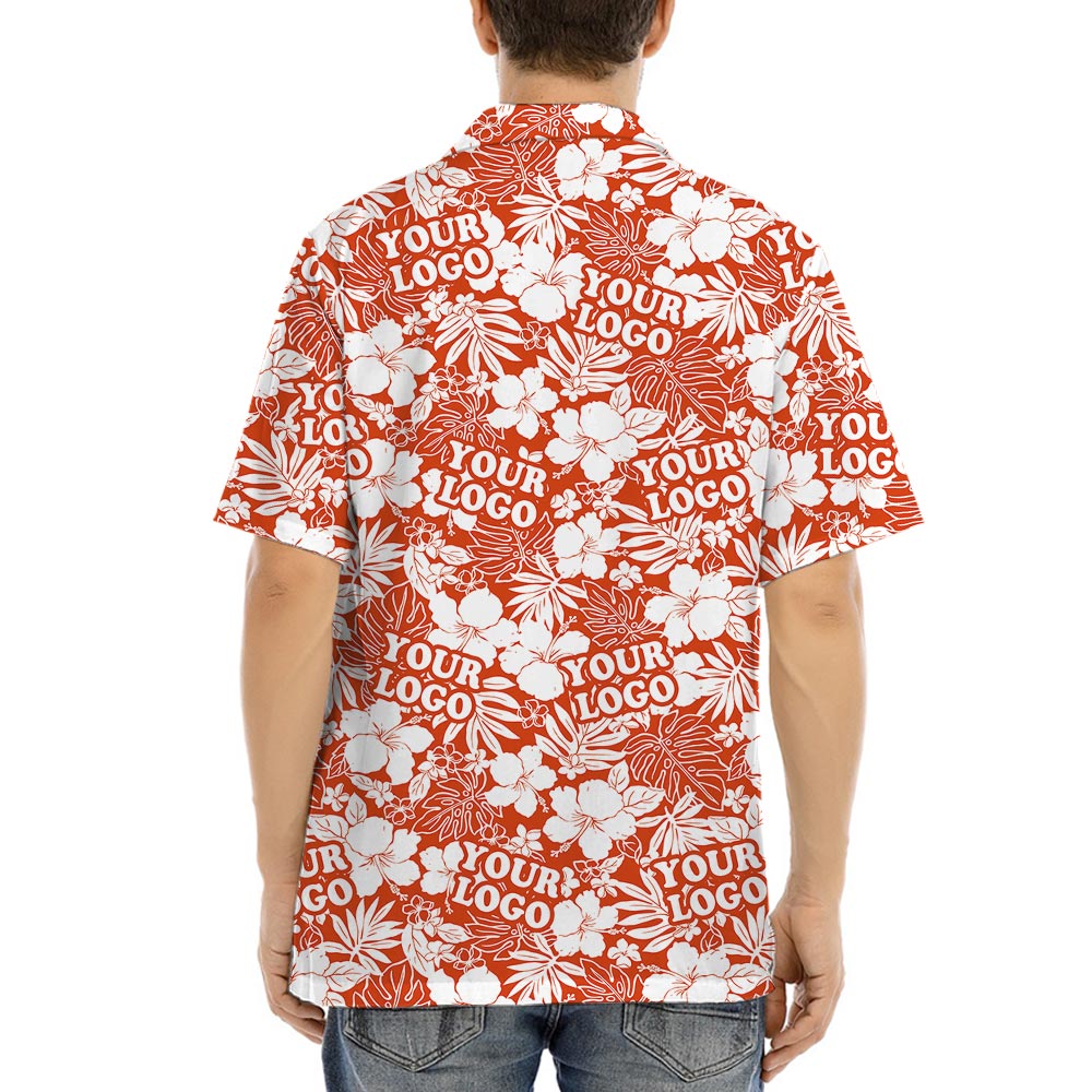 Red Hawaiian Shirt with Custom Company Logo