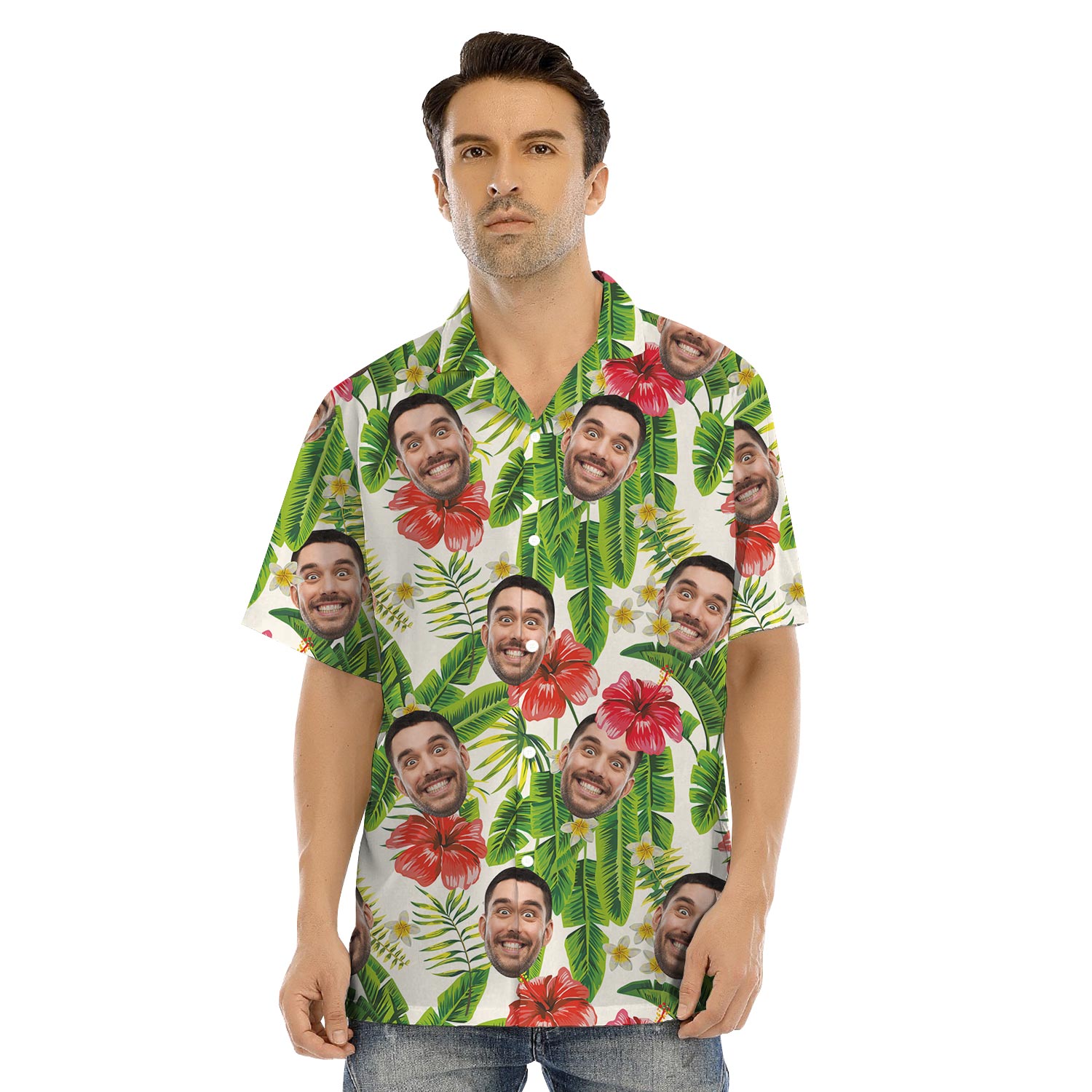 Family Matching Personalized Tropical Shirts With Faces