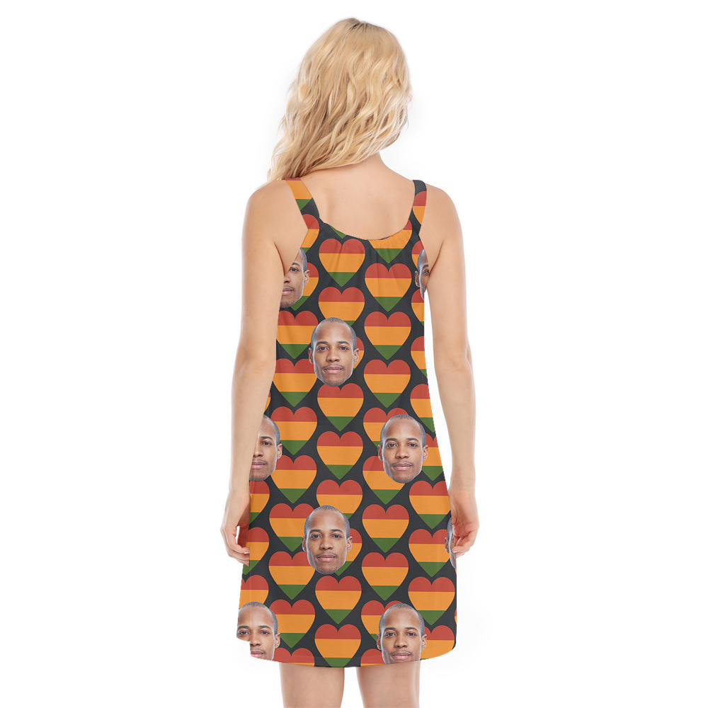 Independence Heart Pattern Hula Cami Dress Custom Multiple Faces