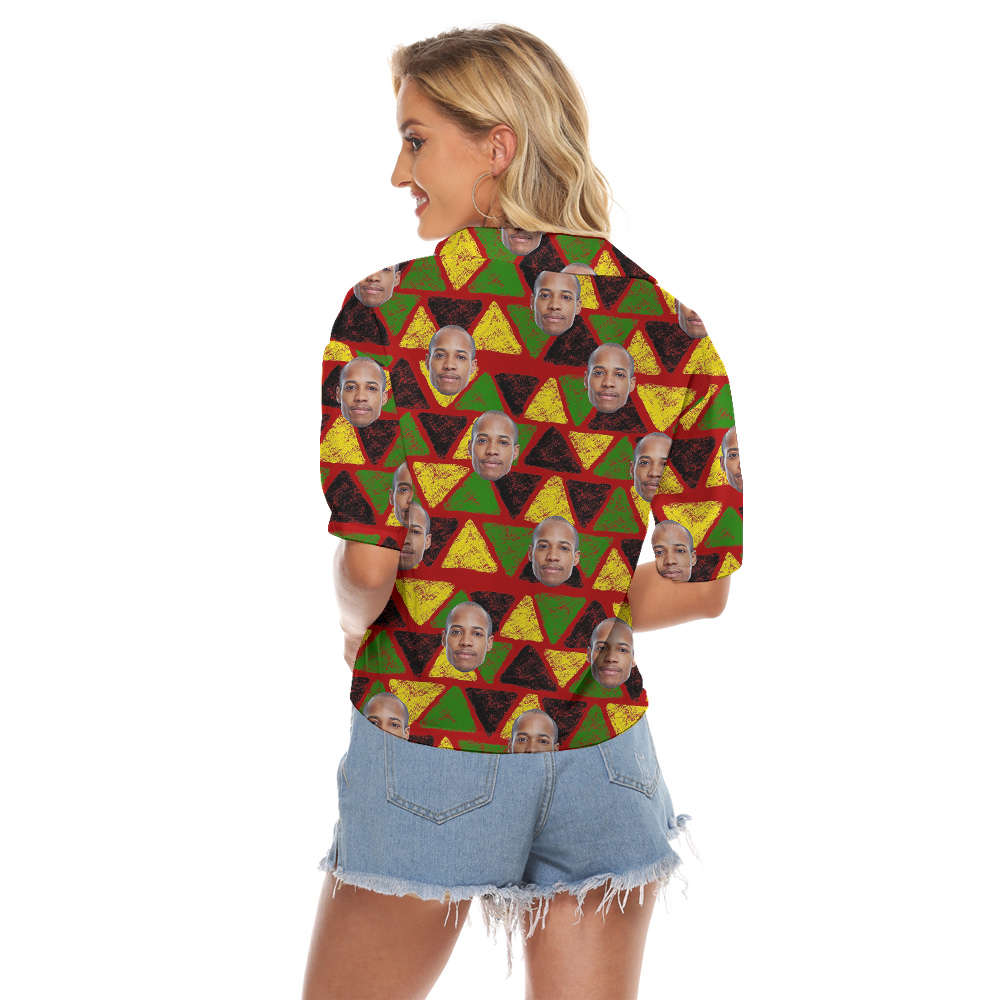 19th June Hawaiian Cropped Women Shirt Custom Multiple Faces