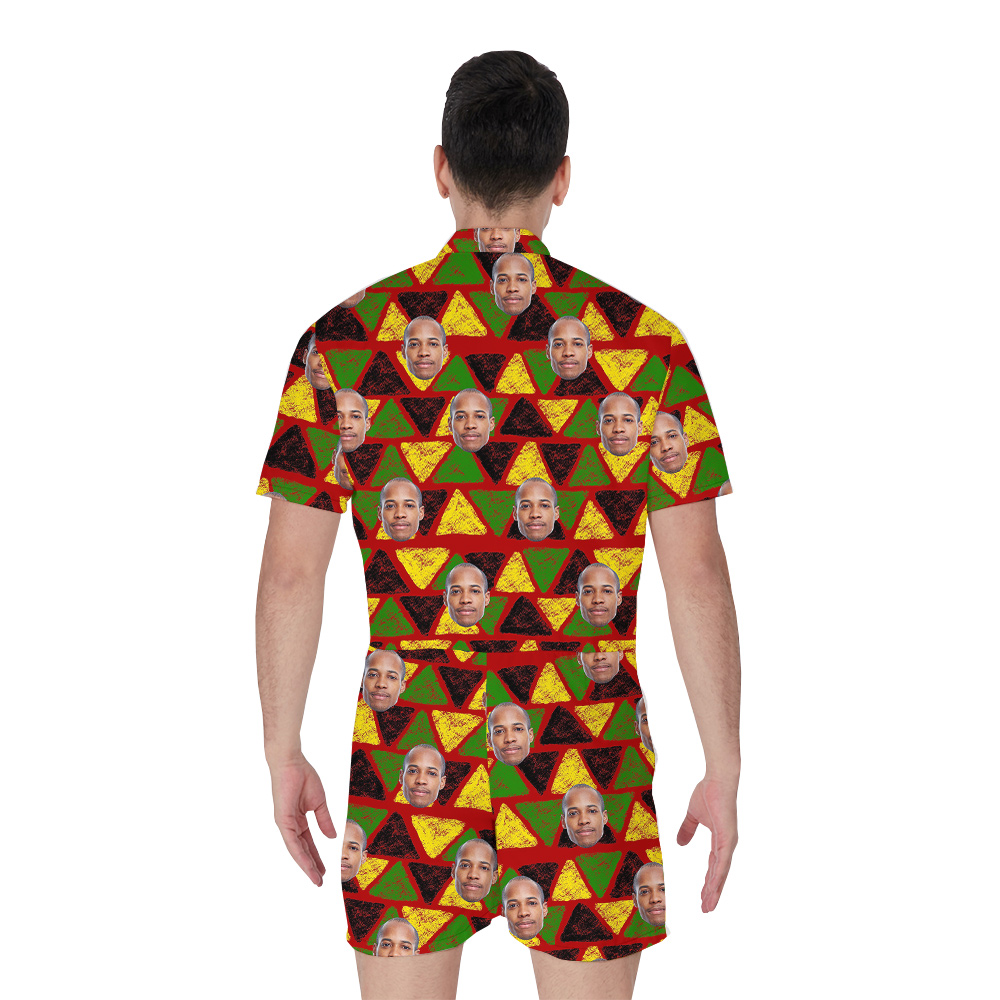 Independence 19th June Aloha Romper for Men Custom 1-4 Faces