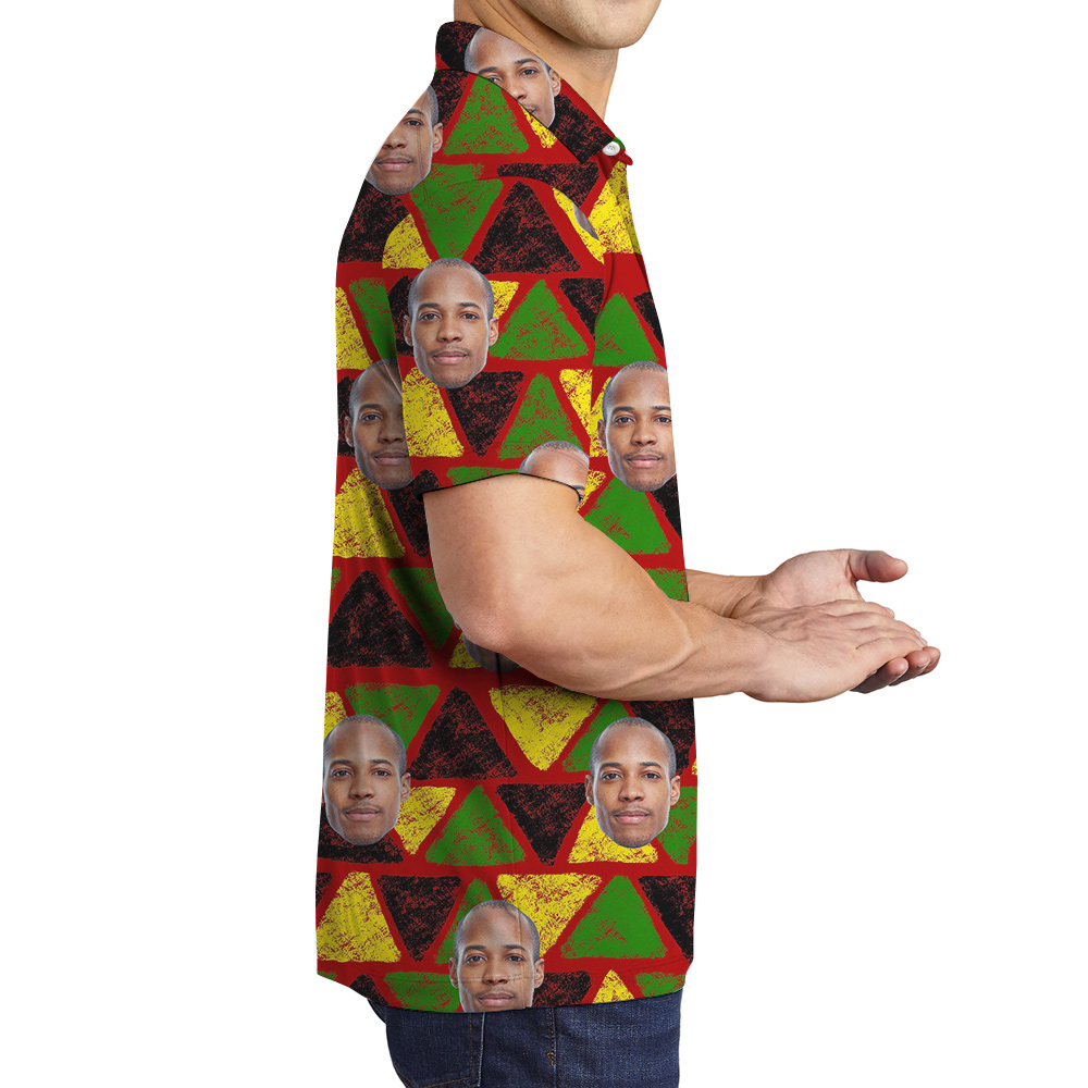 19th June Independence Hula Men Polo Shirt Custom 1-4 Faces
