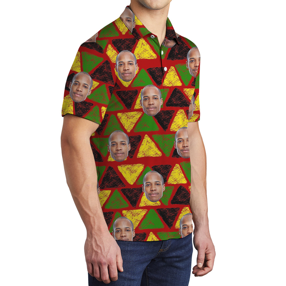 19th June Independence Hula Men Polo Shirt Custom 1-4 Faces