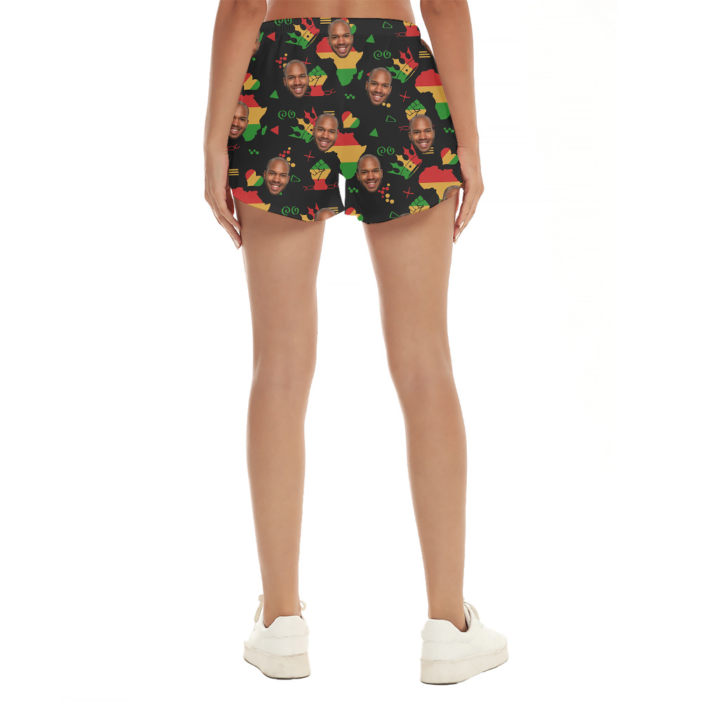 Juneteenth Independence Day Hula Women Short Custom Faces