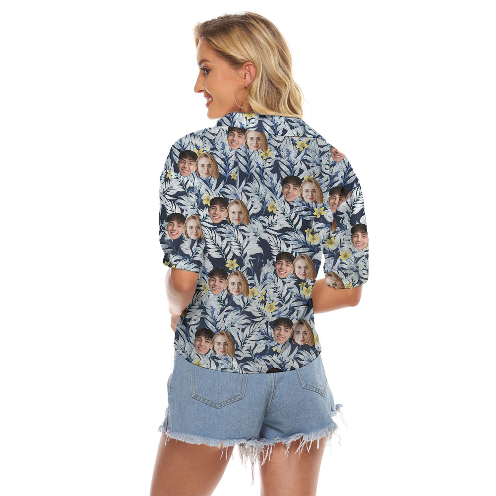 Personalized 1-5 Photo Women's Hawaiian Crop Top