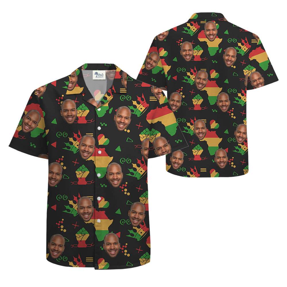 Custom 1-4 Faces 19th June Freedom Hawaiian Men Shirt
