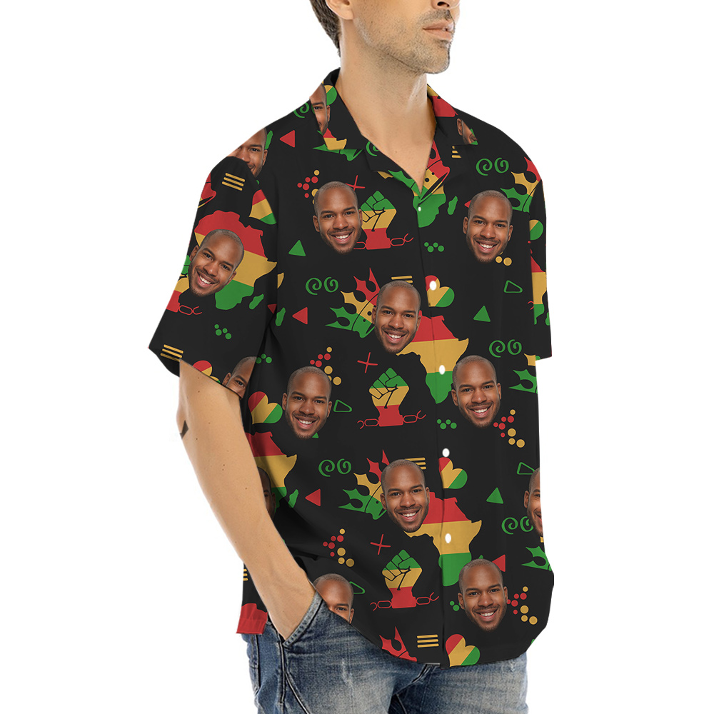 Custom 1-4 Faces 19th June Freedom Hawaiian Men Shirt
