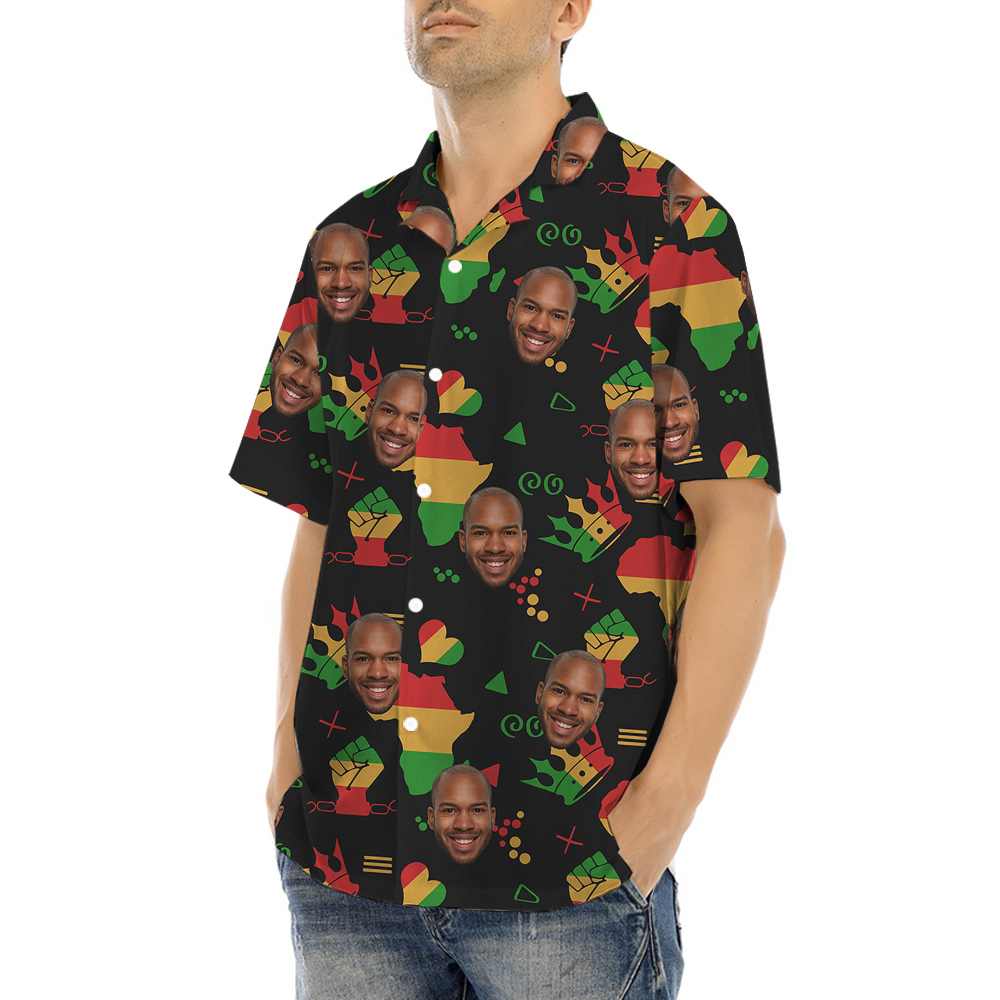 Custom 1-4 Faces 19th June Freedom Hawaiian Men Shirt