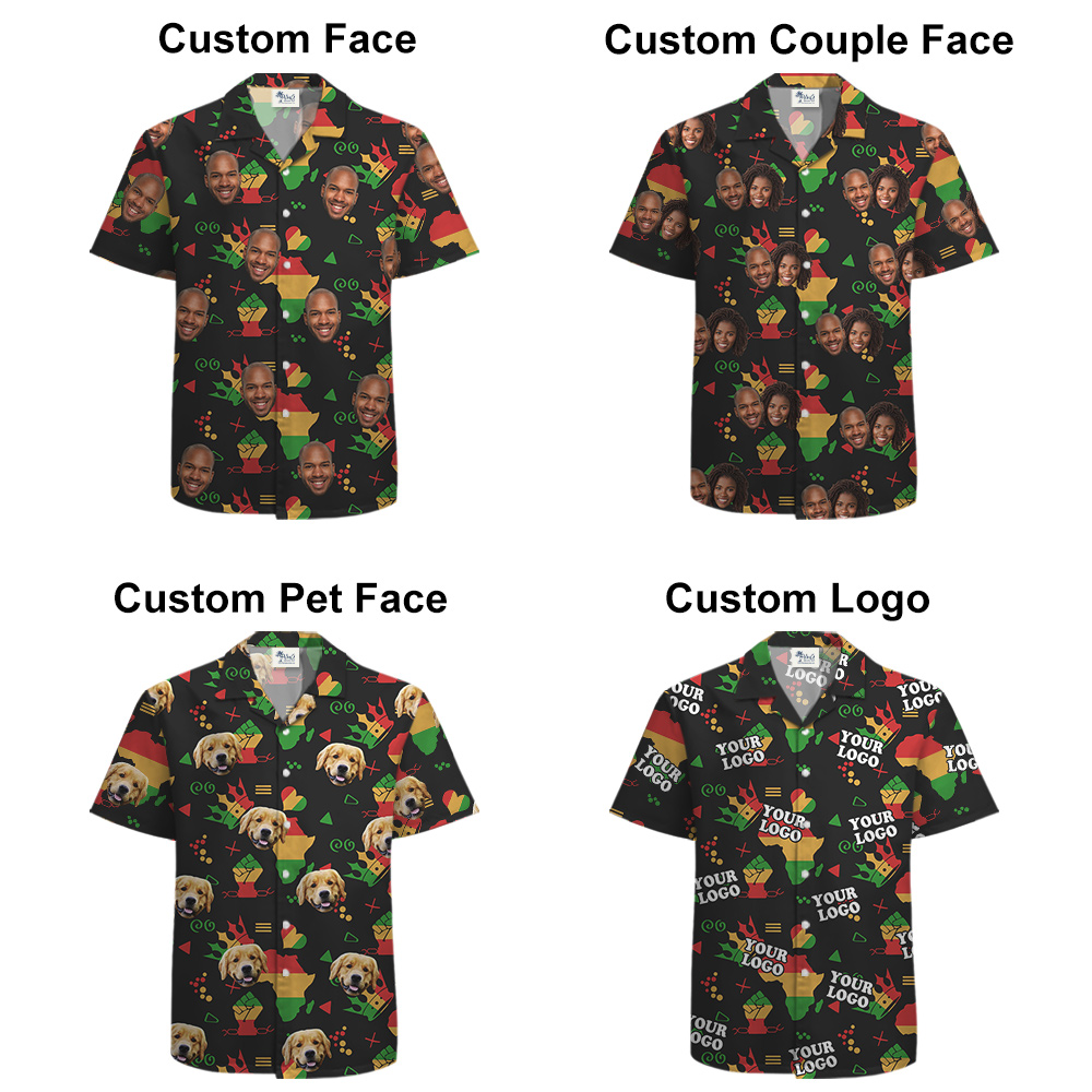 Custom 1-4 Faces 19th June Freedom Hawaiian Men Shirt