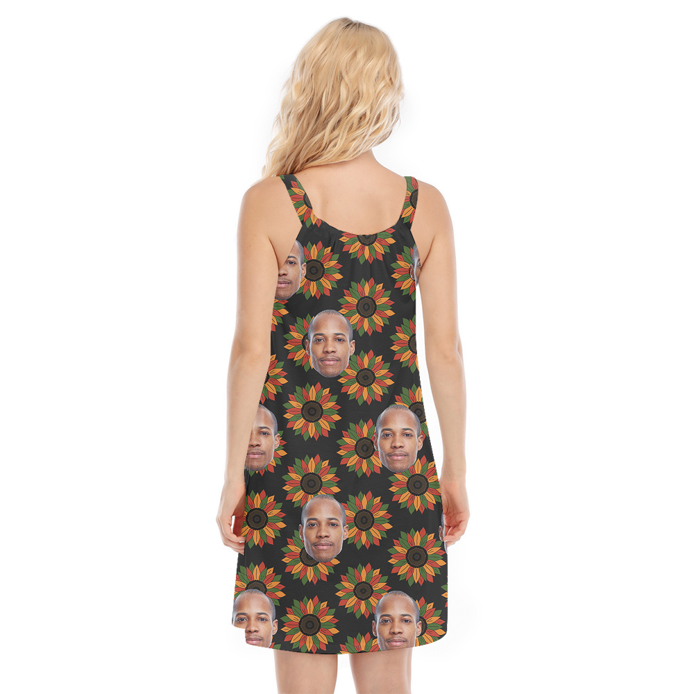 Custom 1-4 Faces Juneteenth Hawaiian Cami Dress