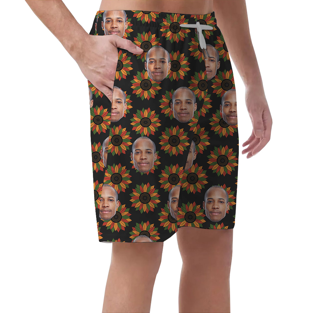 Custom 1-4 Faces Hawaiian Men Short for Juneteenth