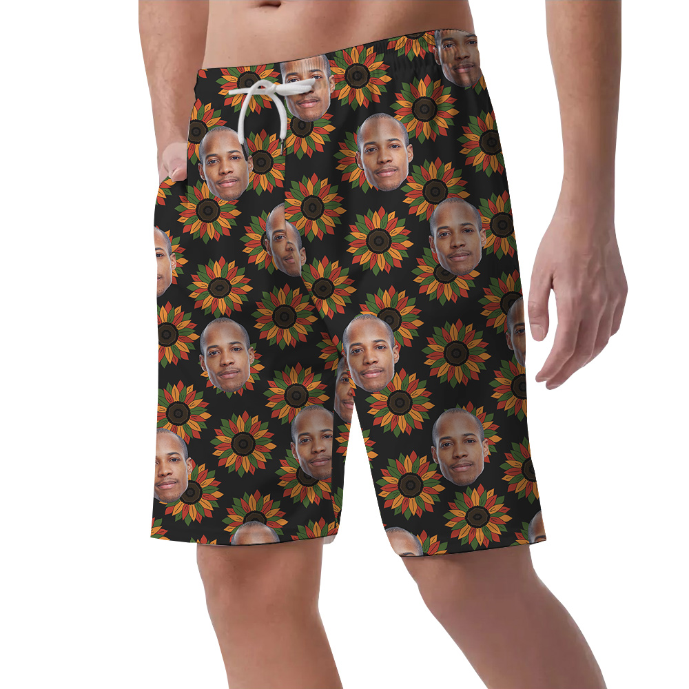 Custom 1-4 Faces Hawaiian Men Short for Juneteenth