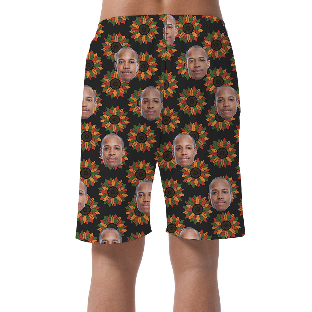 Custom 1-4 Faces Hawaiian Men Short for Juneteenth