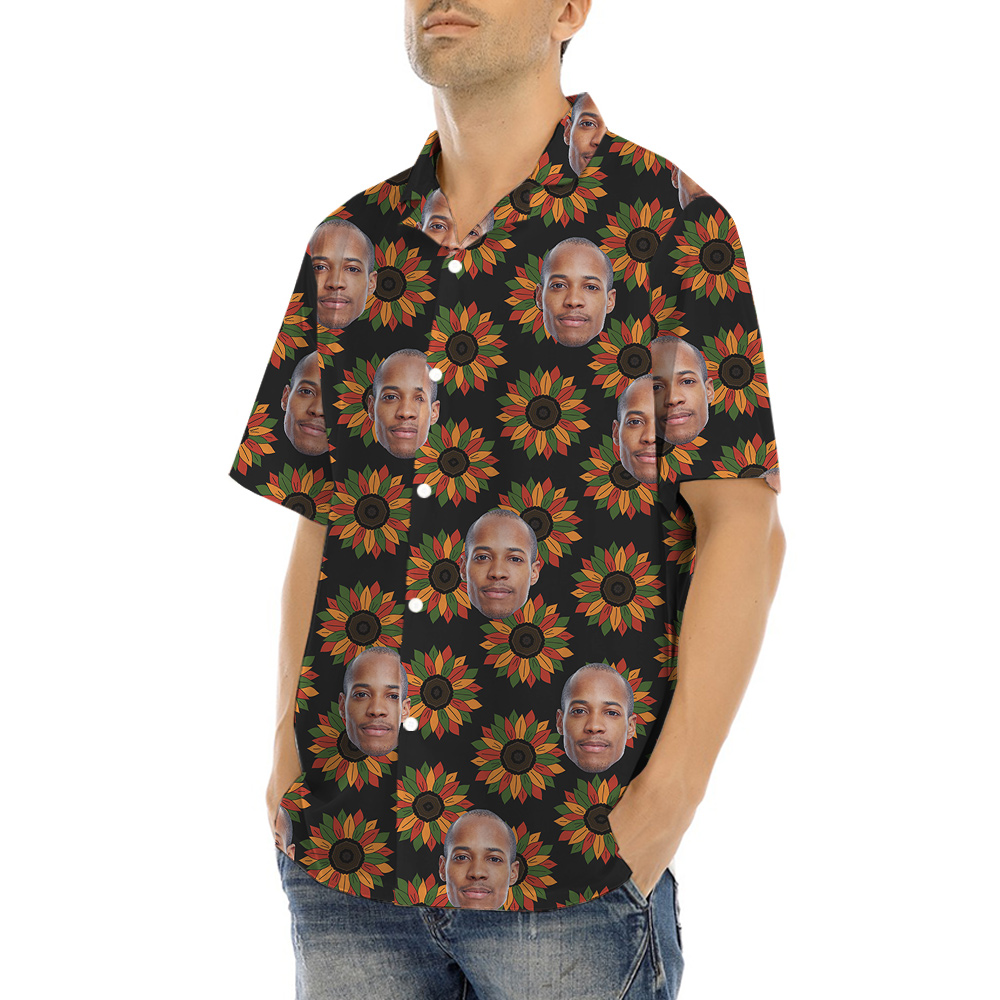 Juneteenth Hawaiian Shirt for Men with 1-4 Custom Faces