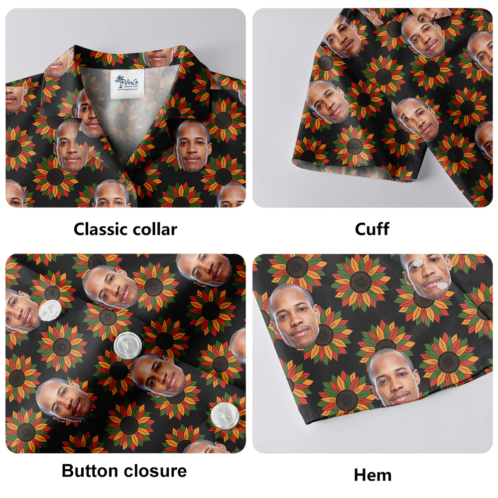 Juneteenth Hawaiian Shirt for Men with 1-4 Custom Faces