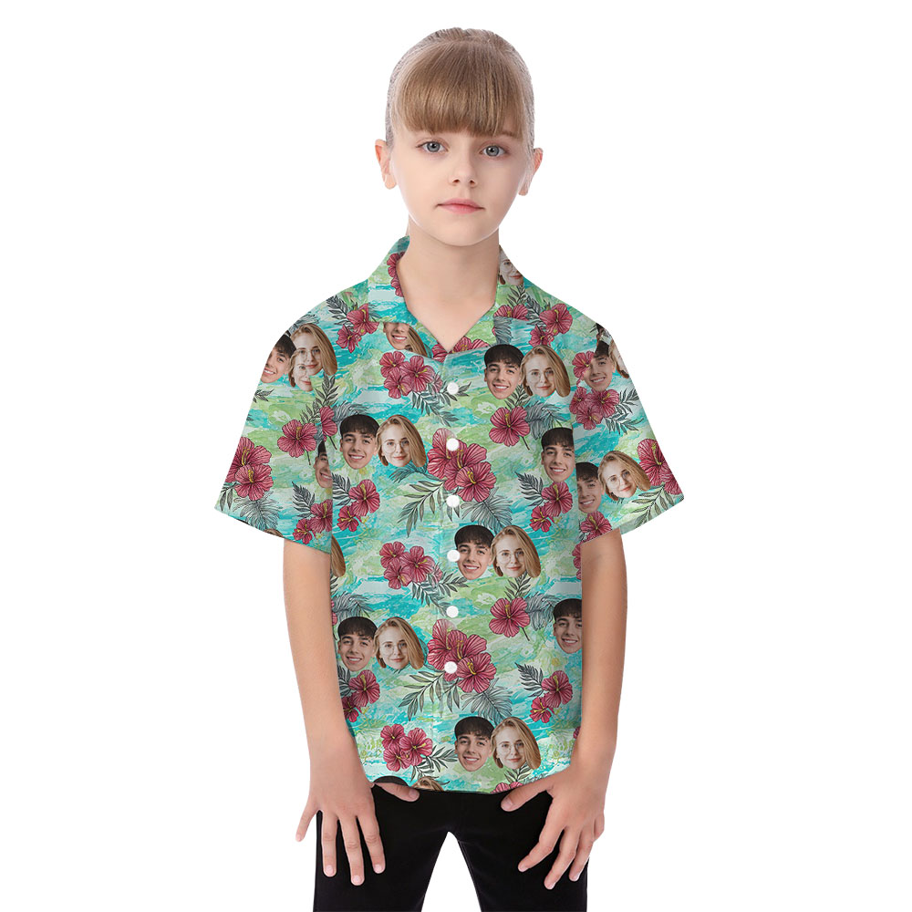 Custom 1-5 Faces Matching Hawaiian Shirt And Dress