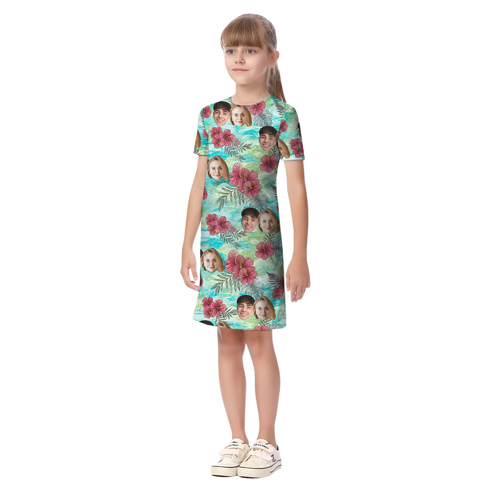 Custom 1-5 Faces Matching Hawaiian Shirt And Dress