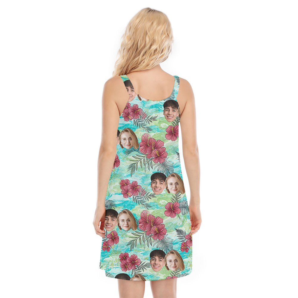 Custom 1-5 Face Cami Dress With Vintage Floral Print