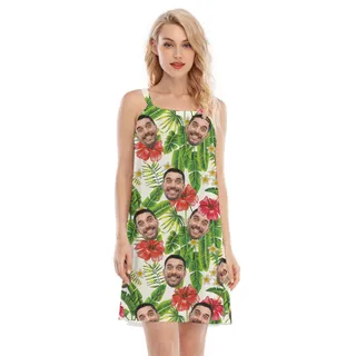 Tropical Hawaiian Dress With Custom Face For Ladies