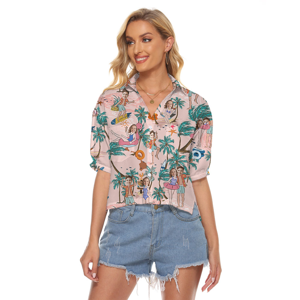 Custom Couple Face Women's Crop Top - variant image 1