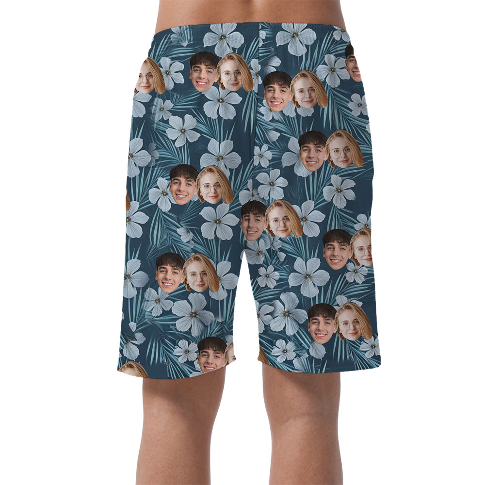 Custom Photo Men's Hawaiian Shorts with 1-5 Faces