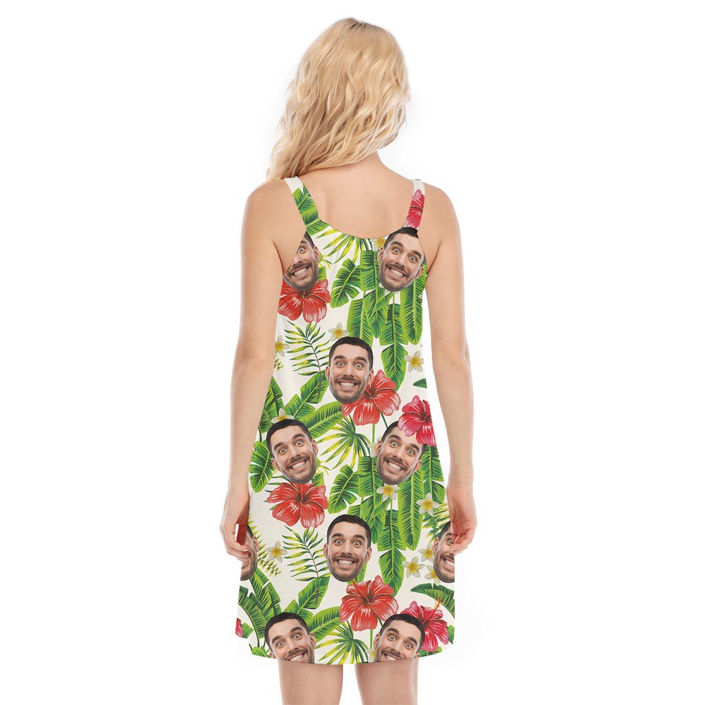 Tropical Hawaiian Dress With Custom Face For Ladies