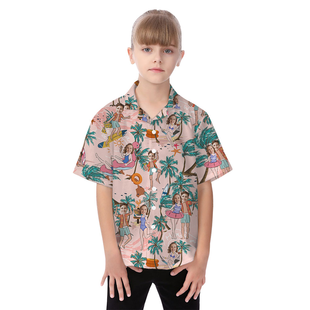Matching Family Shirt And Dress With Beach Themed And 2 Faces