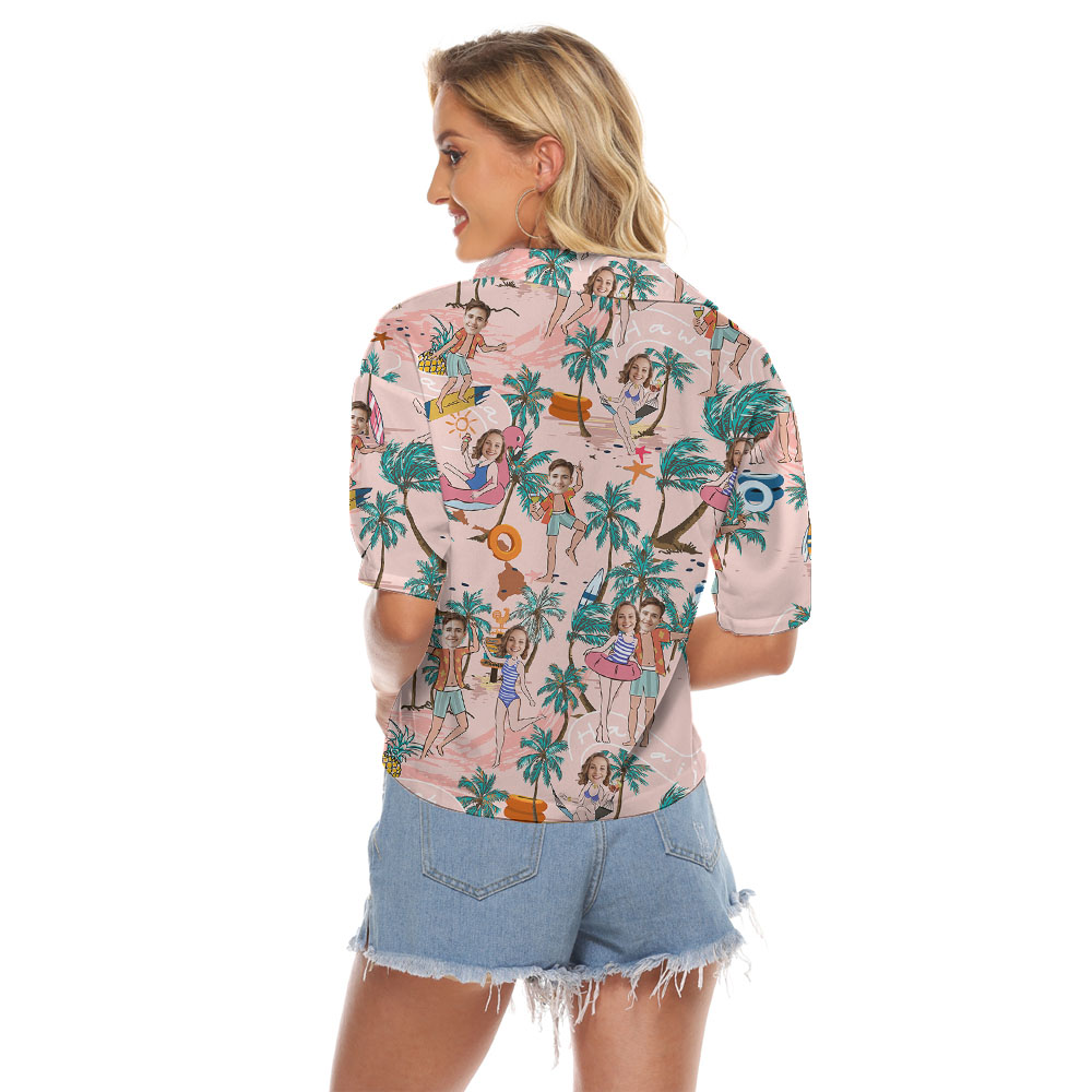 Custom Couple Face Women's Crop Top
