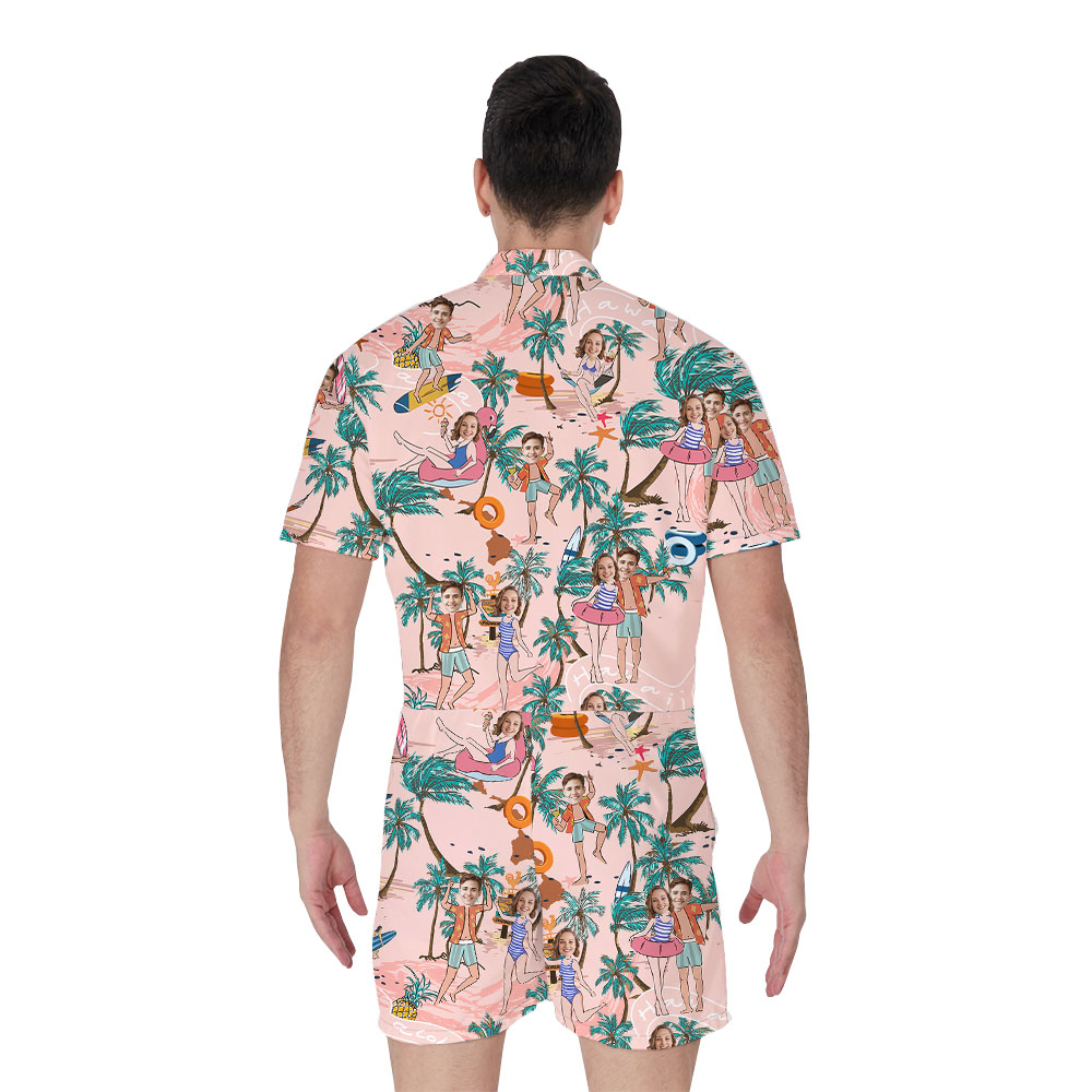 Customize Couple Faces Funny Men's Romper