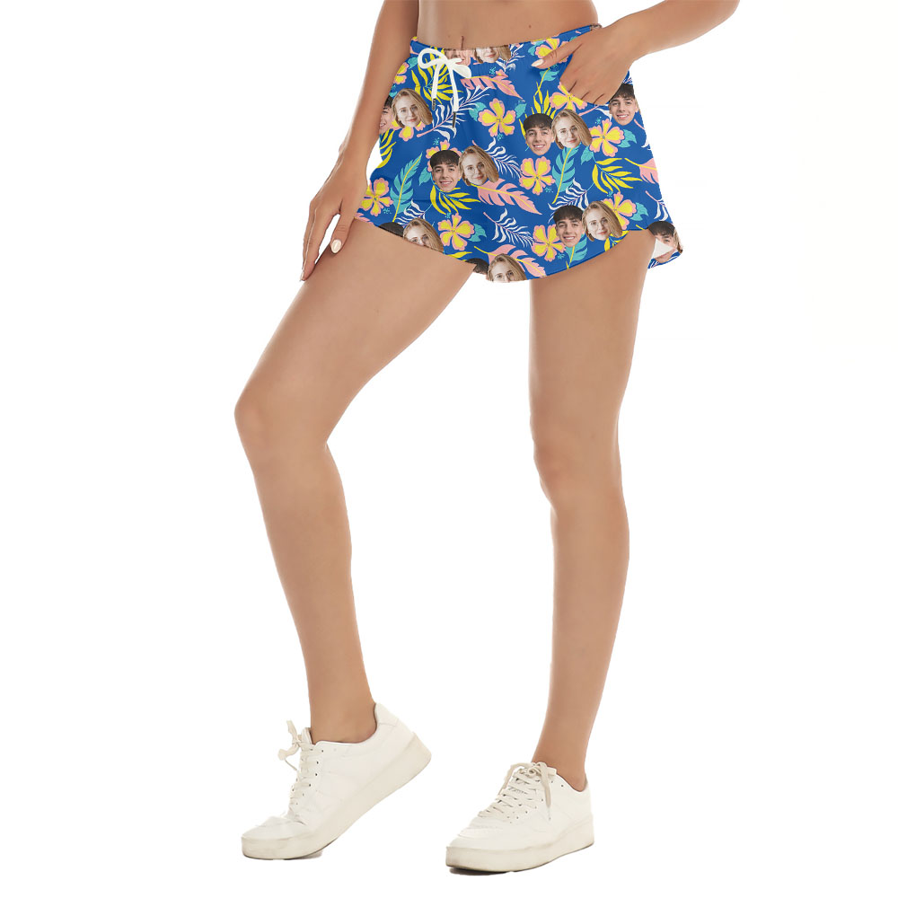 Personalized Pictures Women's Casual Shorts With Faces