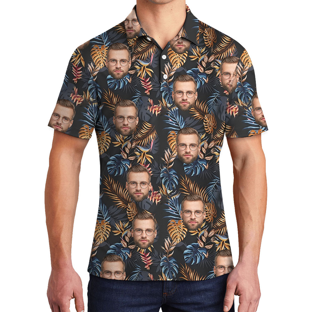 Personalized 1-4 Photos On Men's Polo Golf Shirt - variant image 1