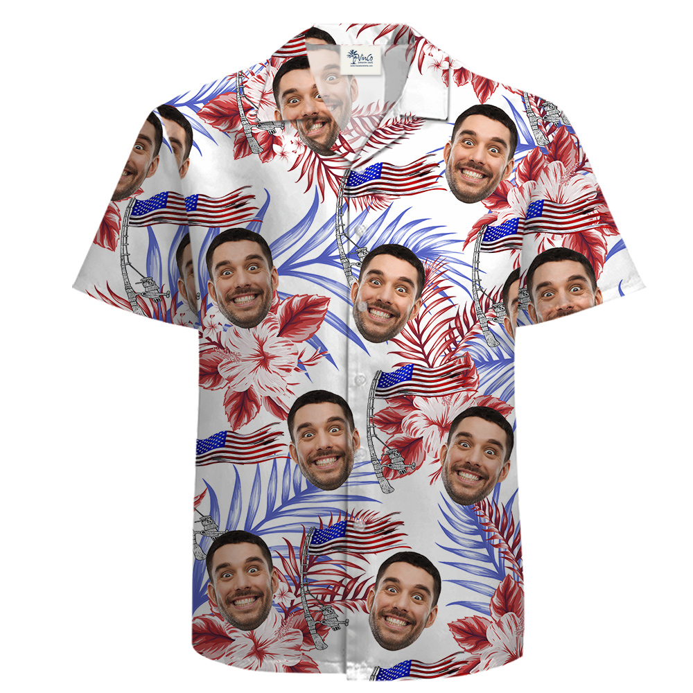 American Independence Day Custom 1-4 Faces Cotton Hawaiian Shirt - variant image 1