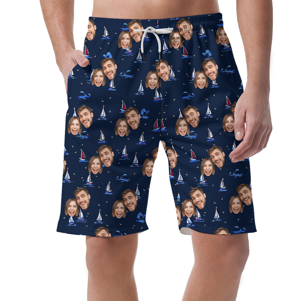 Custom Photo Men's Shorts With Ship Print - variant image 1