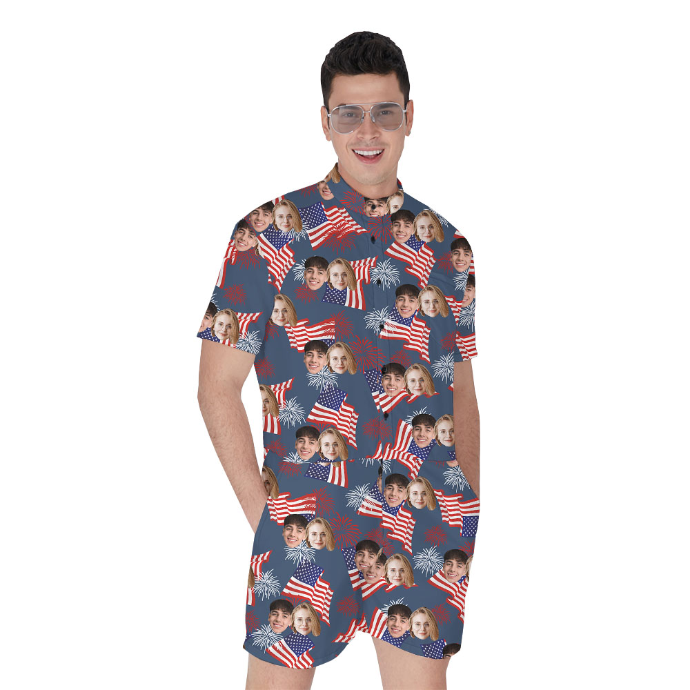 Fourth Of July Male Romper With 1-4 Faces On Them - variant image 1