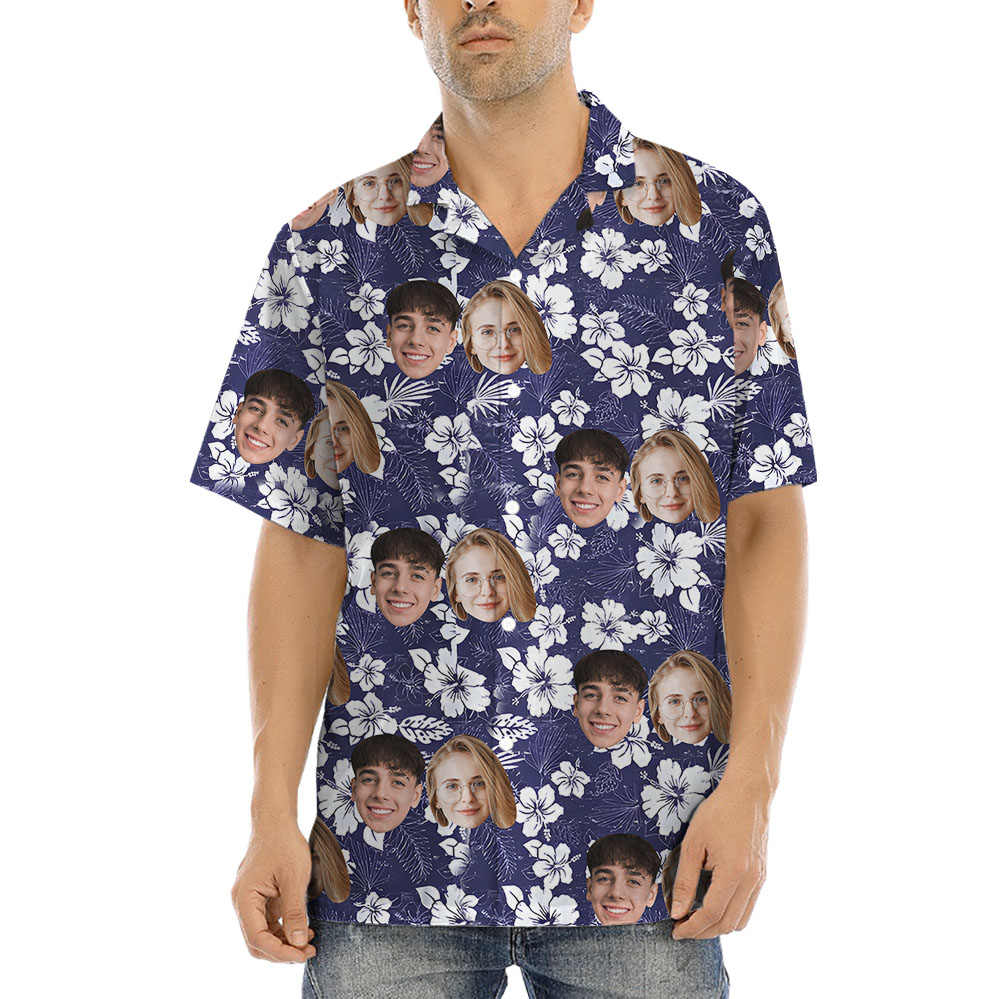 Hilarious Floral Hawaiian Shirts With Custom 1-4 Faces - variant image 1